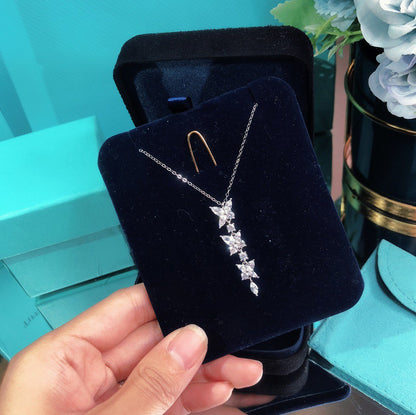 [Glow Muse ]MIXED CLUSTER DIAMOND DROP PENDANT