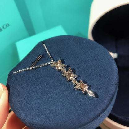[Glow Muse ]MIXED CLUSTER DIAMOND DROP PENDANT