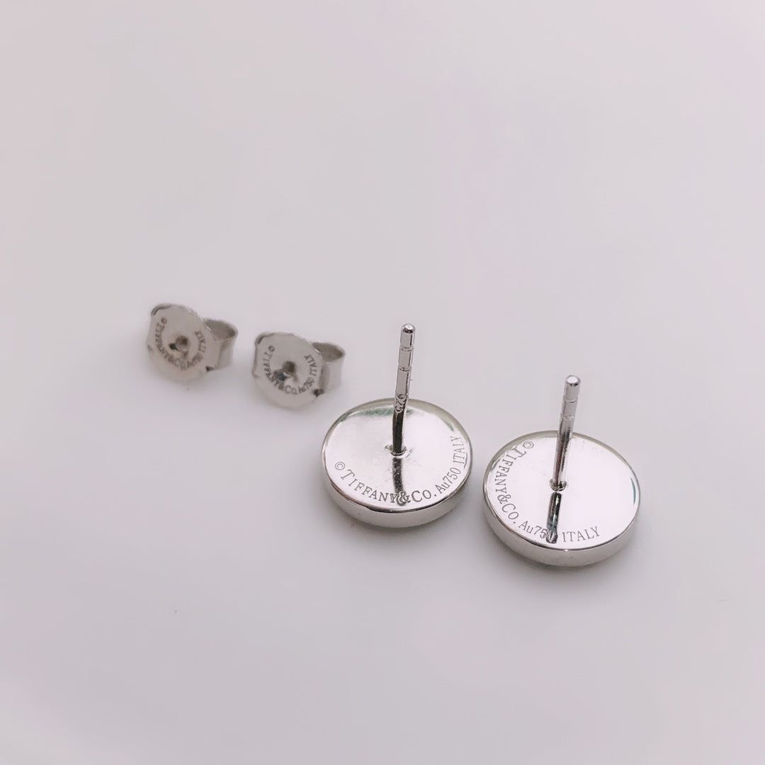 [Glow Muse ]TURQUOISE CIRCLE WHITE GOLD EARRINGS