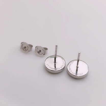 [Glow Muse ]TURQUOISE CIRCLE WHITE GOLD EARRINGS