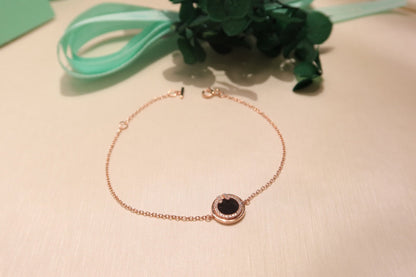 [Glow Muse ]DIAMOND CIRCLE PINK GOLD BRACELET