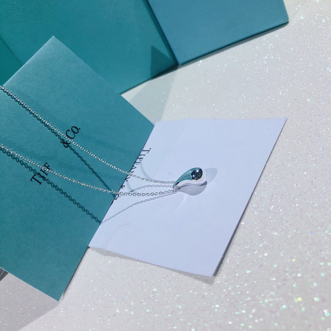 [Glow Muse ]ELSA PERETTI TEARDROP PENDANT STERLING SILVER NECKLACE