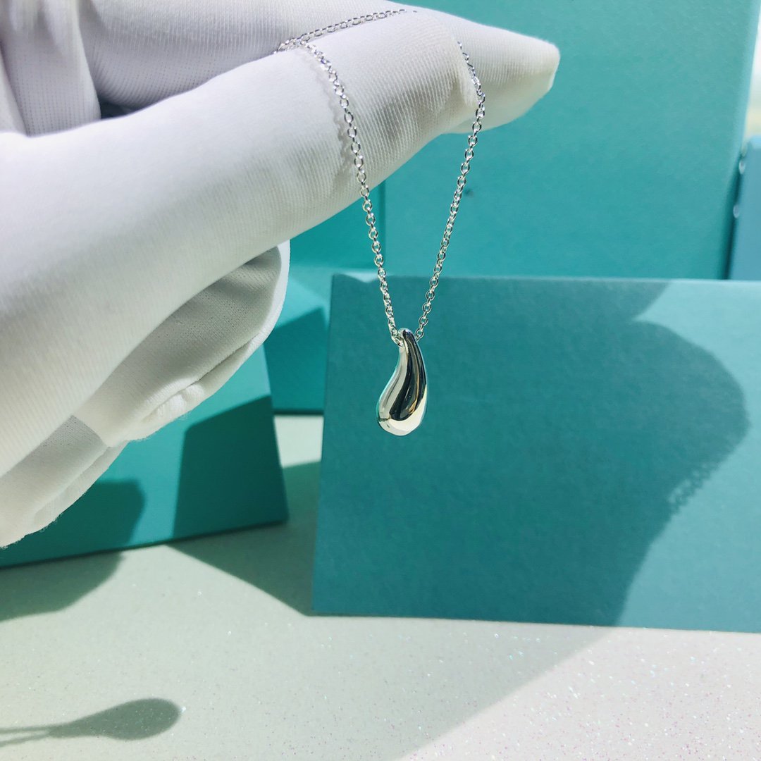 [Glow Muse ]ELSA PERETTI TEARDROP PENDANT STERLING SILVER NECKLACE