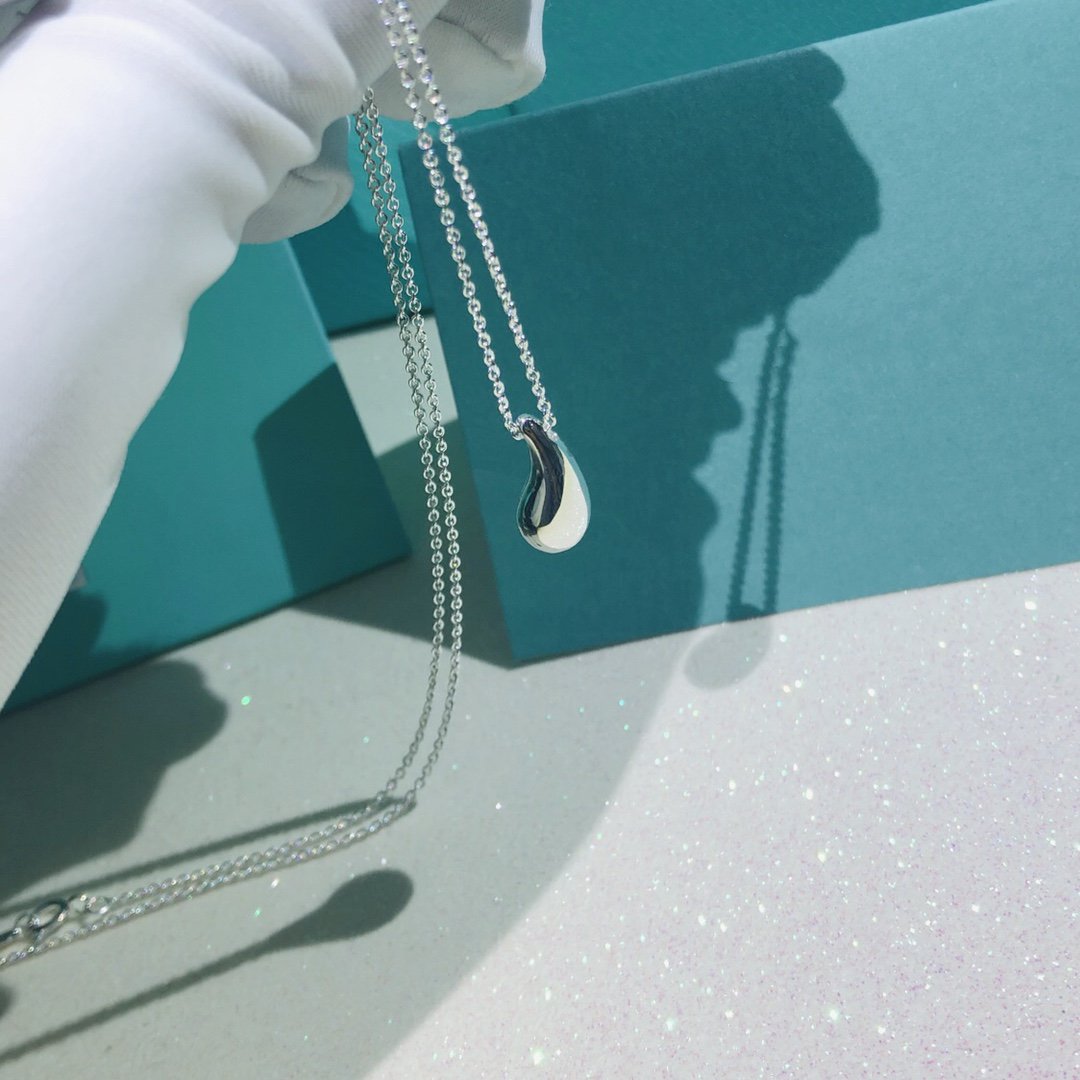 [Glow Muse ]ELSA PERETTI TEARDROP PENDANT STERLING SILVER NECKLACE