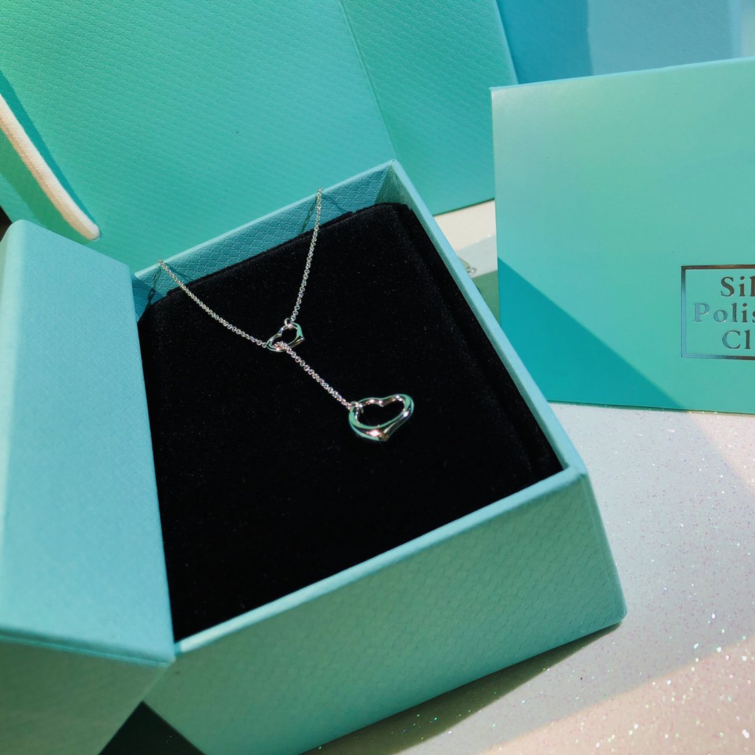 [Glow Muse ]OPEN HEART LARIAT NECKLACE SILVER