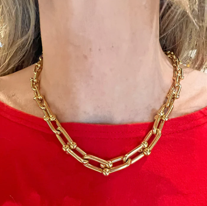 [Glow Muse ]HARDWEAR PINK GOLD CHOKER