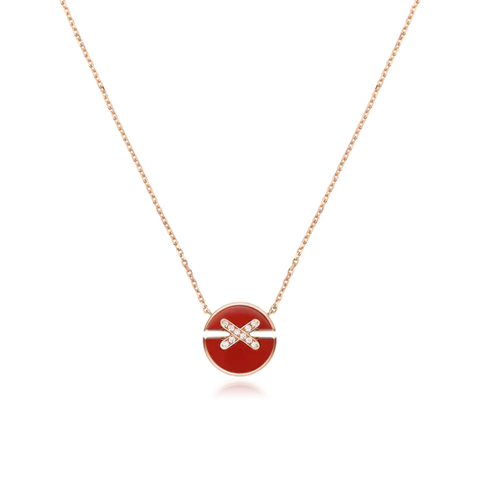 [Glow Muse]JEUX DE ROSE GOLD DIAMOND NECKLACE
