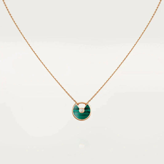 [Glow Muse]AMULETTE ROSE GOLD MALACHITE NECKLACE