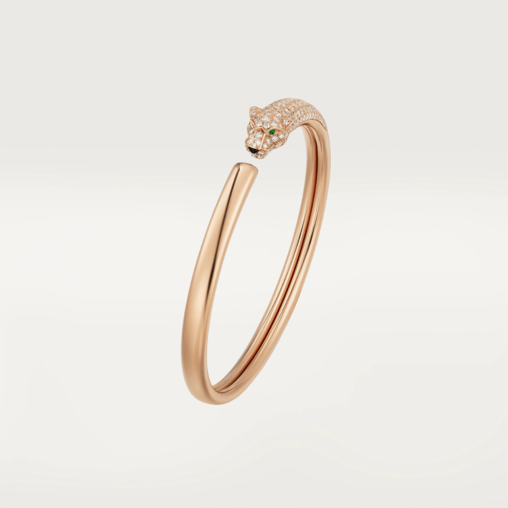 [Glow Muse]PANTHERE ROSE GOLD DIAMOND OPEN BRACELET