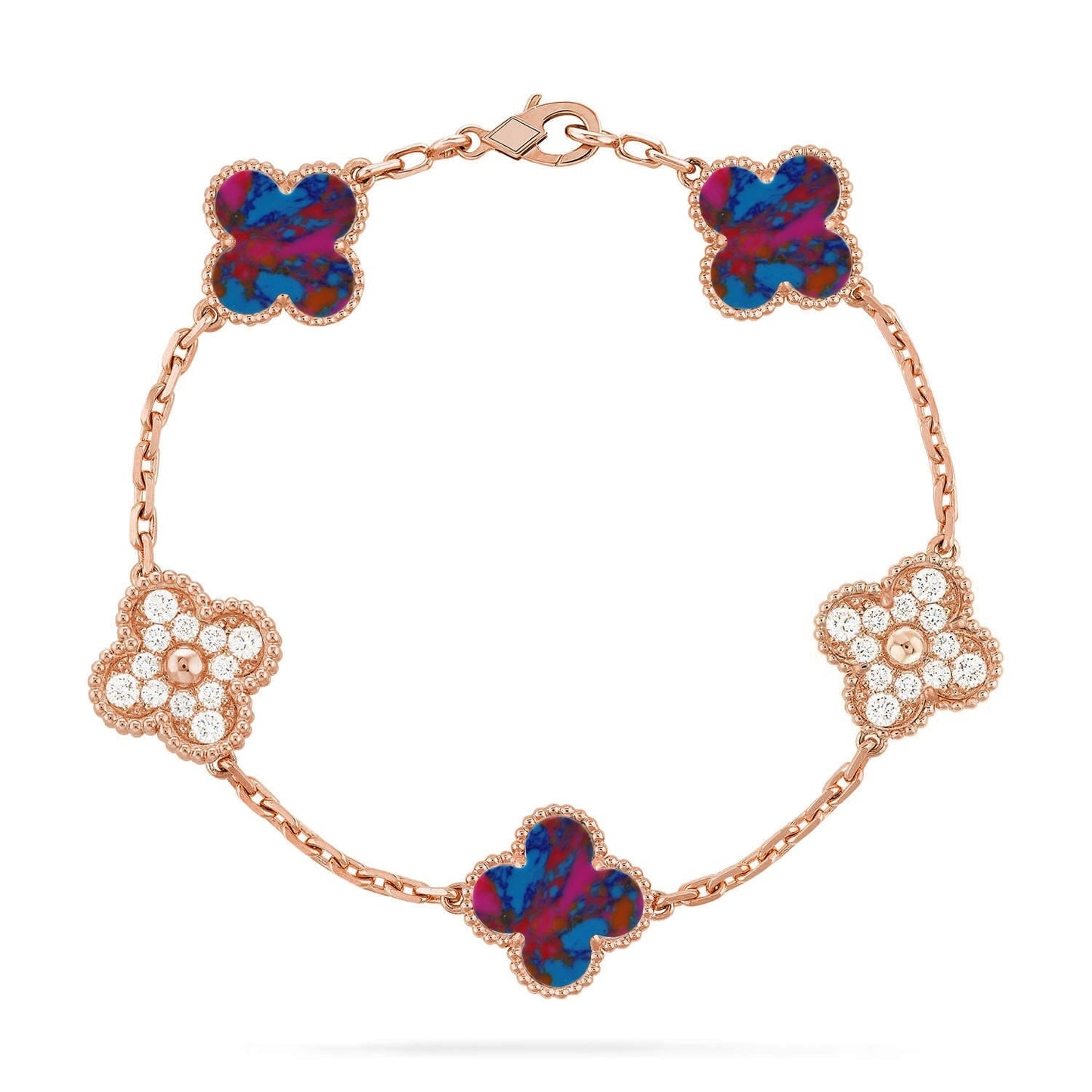 [⭐Glow Muse]CLOVER 5 MOTIF COLOR GEMSTONES BRACELET COLLECTION