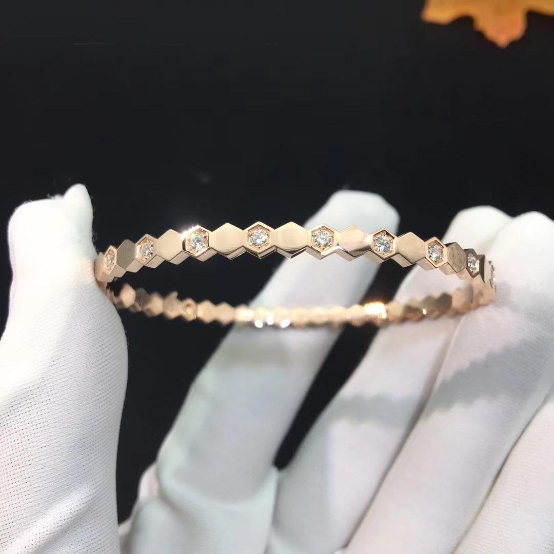 [Glow Muse]BEE LOVE PINK GOLD DIAMOND BRACELET