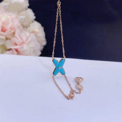 [Glow Muse]JEUX BRACELET TURQUOISE PINK GOLD 1 DIAMOND
