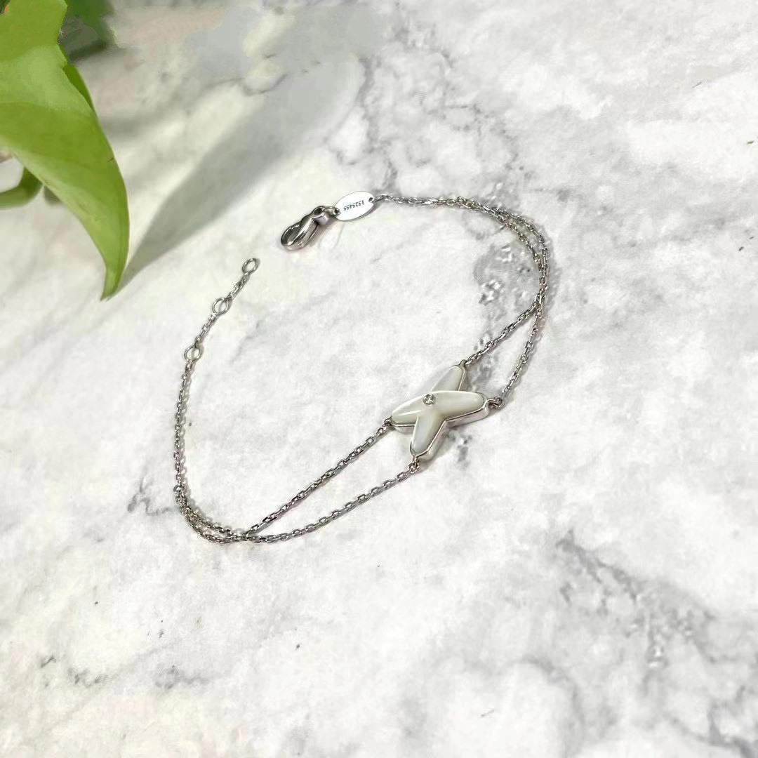 [Glow Muse]JEUX BRACELET WHITE MOP SILVER 1 DIAMOND
