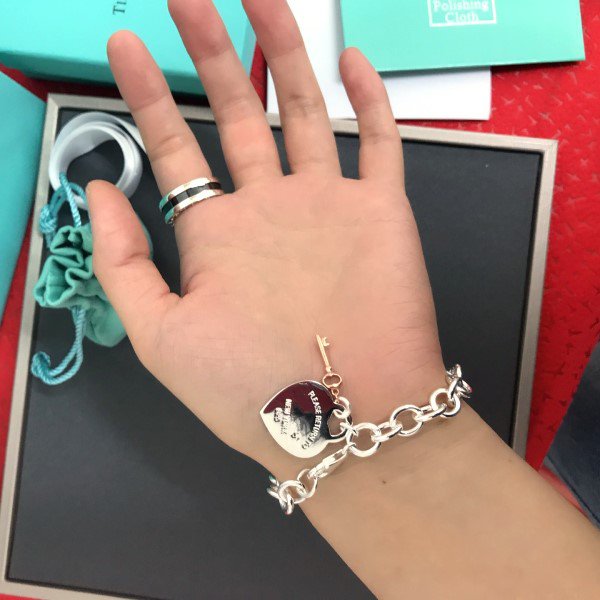 [Glow Muse ]KEY HEART CARD CHUNKY INTERLOCKING BRACELET LENGTH