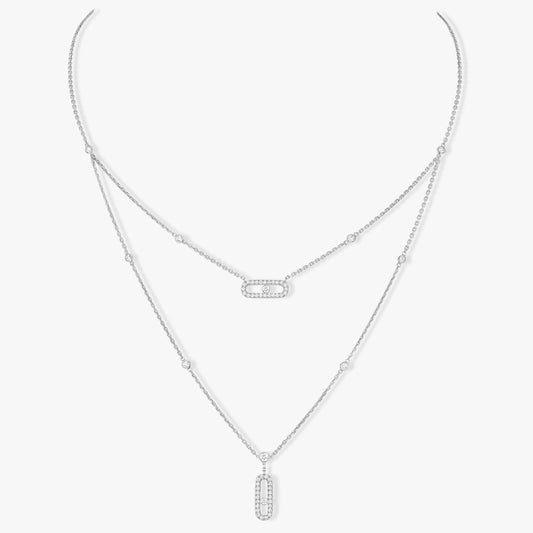 [Glow Muse]MOVE 2 ROW DIAMOND NECKLACE