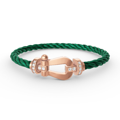 [Glow Muse]FORCE LARGE HORSESHOE HALF DIAMOND BRACELET ROSE GOLD