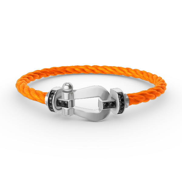 [Glow Muse]FORCE LARGE HORSESHOE BLACK DIAMOND BRACELET SILVER