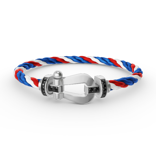 [Glow Muse]FORCE LARGE HORSESHOE BLACK DIAMOND BRACELET SILVER
