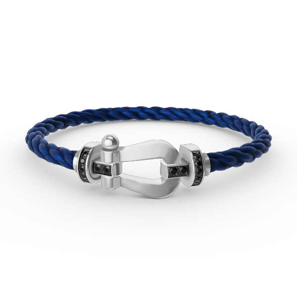 [Glow Muse]FORCE LARGE HORSESHOE BLACK DIAMOND BRACELET SILVER