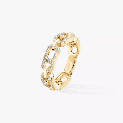 [Glow Muse]Move Link Pave_-Set Diamond Ring in Gold