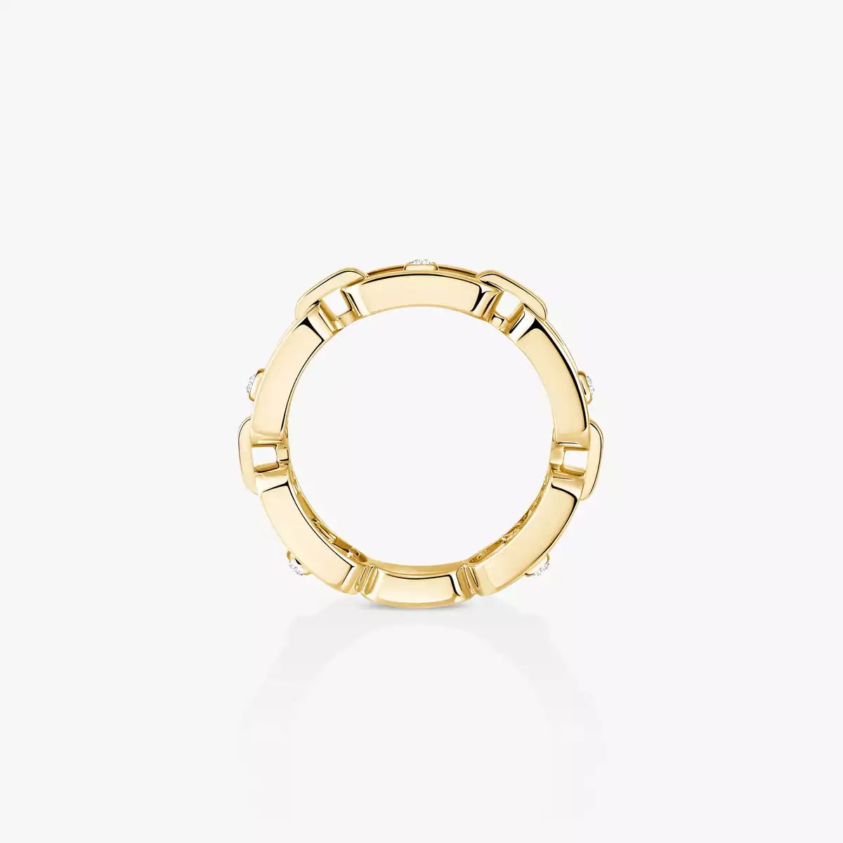 [Glow Muse]Move Link Pave_-Set Diamond Ring in Gold