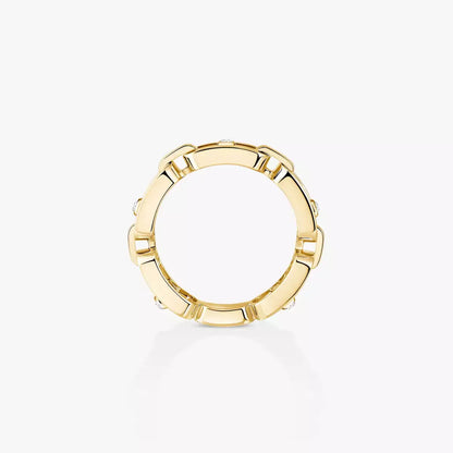[Glow Muse]Move Link Pave_-Set Diamond Ring in Gold