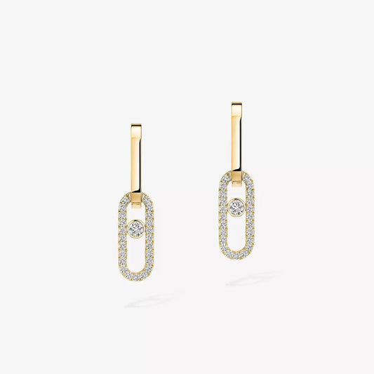 [Glow Muse]Move Link Diamond Earrings