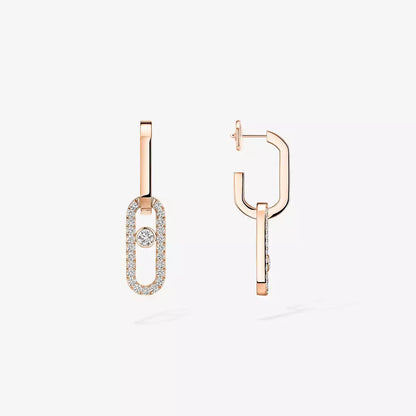 [Glow Muse]Move Link Diamond Earrings