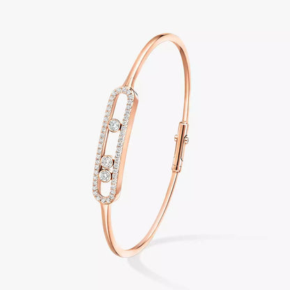 [Glow Muse]Move Pavé Diamond Bangle Bracelet M