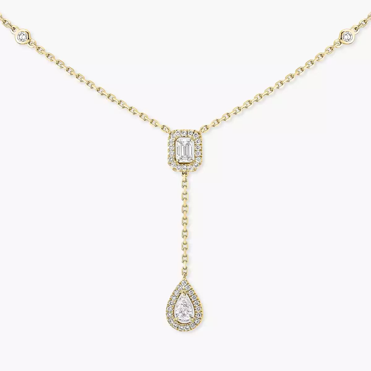 [Glow Muse]Gold Diamond Tie Necklace
