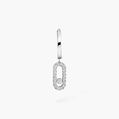 [Glow Muse]Move Uno Single Diamond Hoop Earring