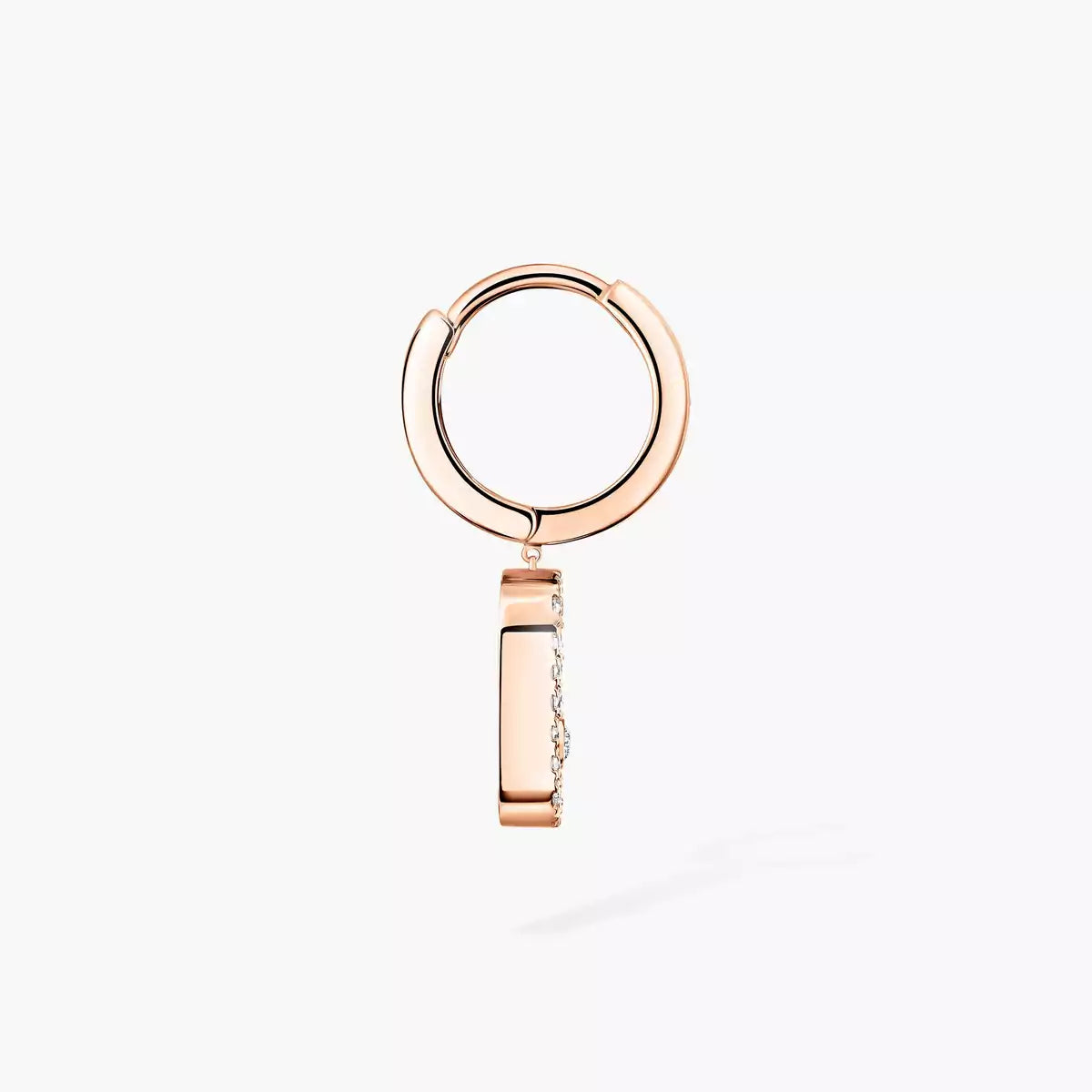 [Glow Muse]Move Uno Single Diamond Hoop Earring