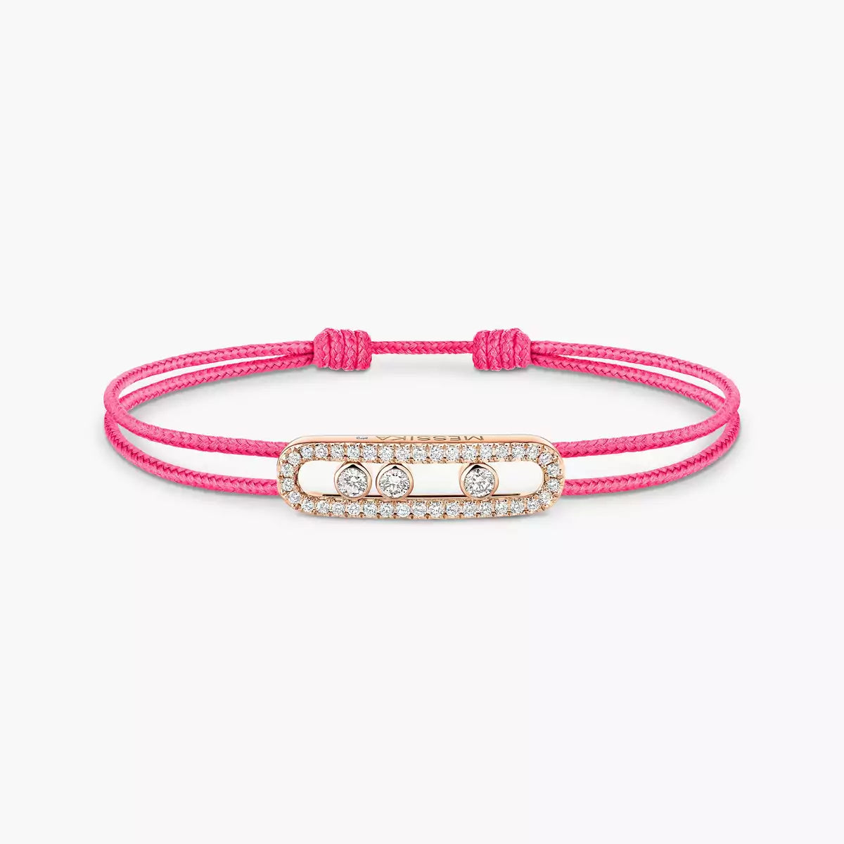 [Glow Muse]Messika Care(s) pink cord pavé bracelet