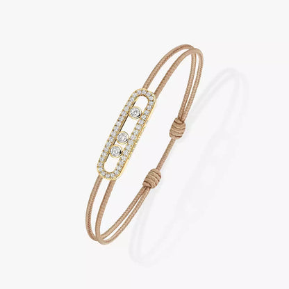 [Glow Muse]Messika Care(s) pink cord pavé bracelet