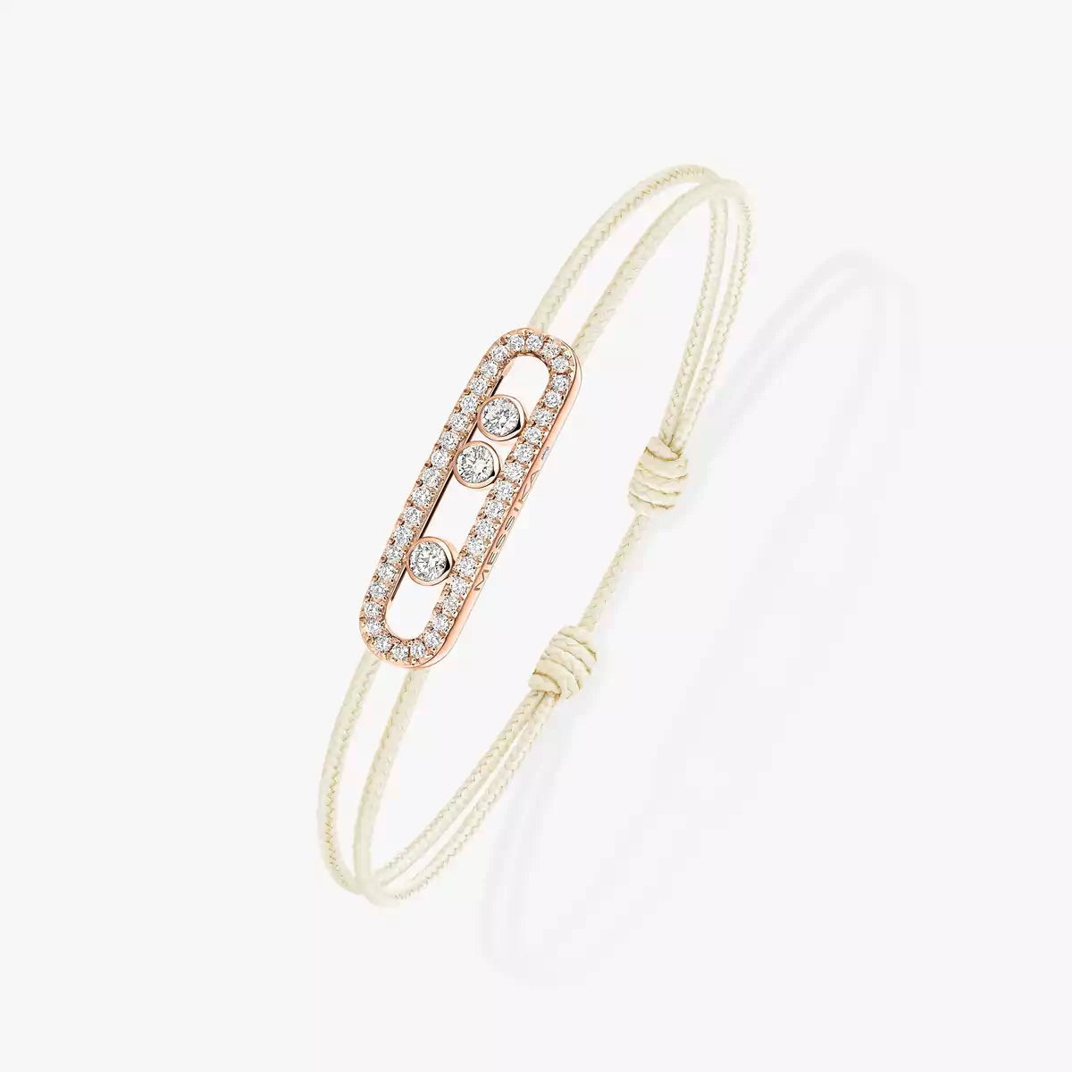 [Glow Muse]Messika Care(s) pink cord pavé bracelet