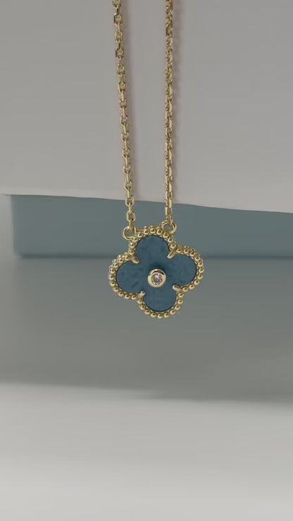 [⭐Glow Muse]Vintage Alhambra Holiday Pendant Necklace