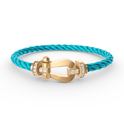 [Glow Muse]FORCE LARGE HORSESHOE HALF DIAMOND BRACELET GOLD