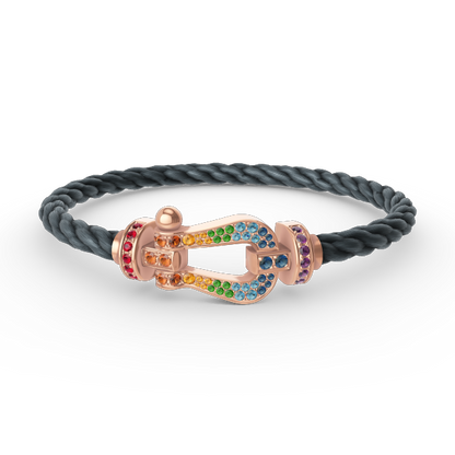 [Glow Muse]FORCE LARGE HORSESHOE  COLORED DIAMOND BRACELET ROSE GOLD