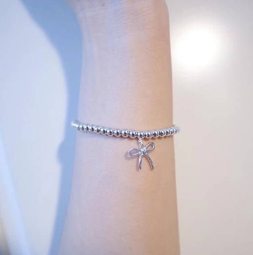 [Glow Muse ]STERLING SILVER BOW BEAD BRACELET