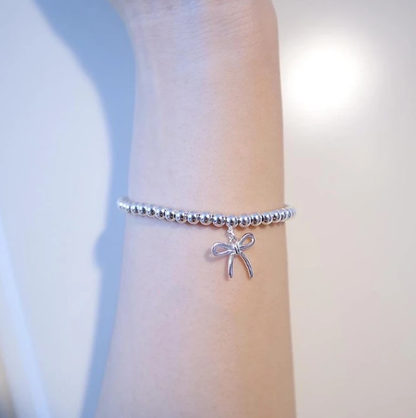 [Glow Muse ]STERLING SILVER BOW BEAD BRACELET