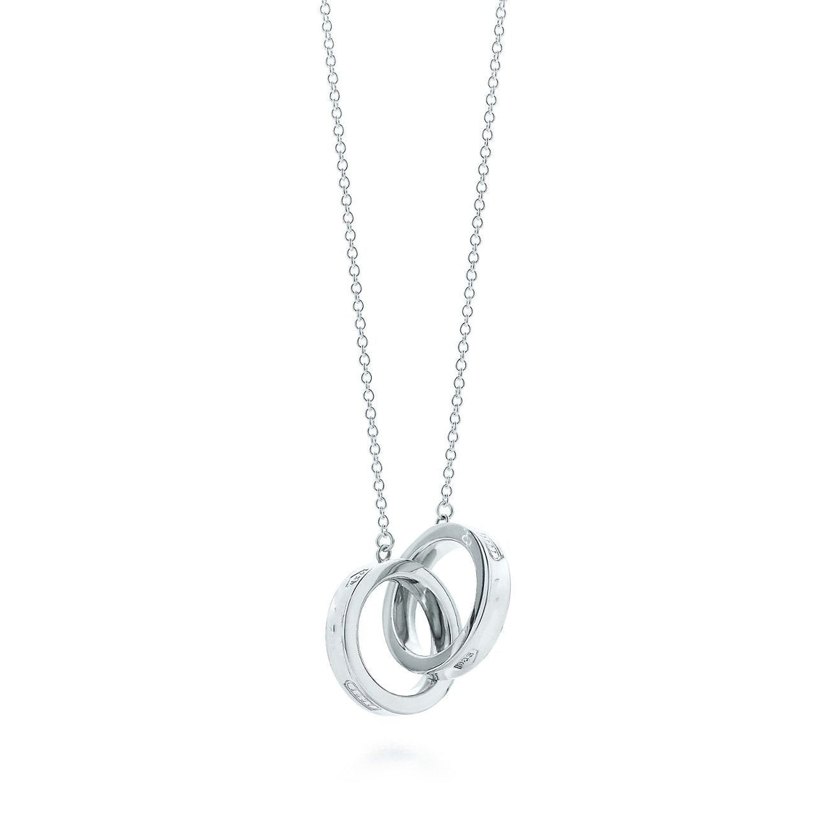 [Glow Muse ]INTERLOCKING CIRCLES PENDANT SILVER SMALL NECKLACE