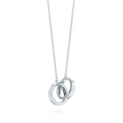 [Glow Muse ]INTERLOCKING CIRCLES PENDANT SILVER SMALL NECKLACE