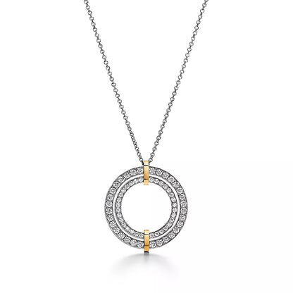 [Glow Muse ]EDGE DIAMOND GOLD SILVER NECKLACE