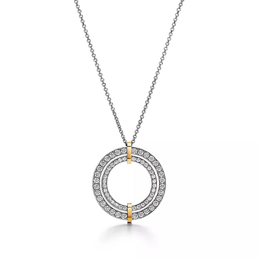 [Glow Muse ]EDGE DIAMOND GOLD SILVER NECKLACE
