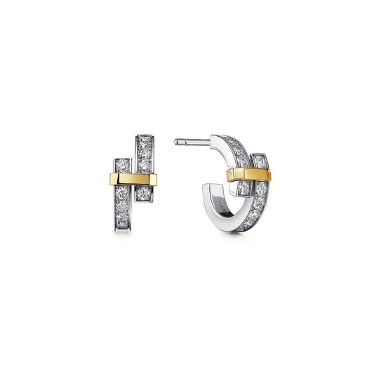 [Glow Muse ]EDGE DIAMOND PINK GOLD EARRINGS
