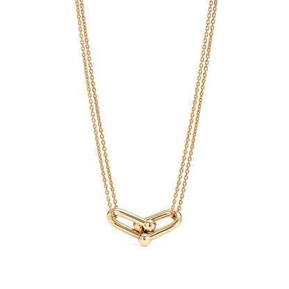 [Glow Muse ]HARDWEAR GOLD DOUBLE LINK NECKLACE