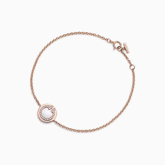 [Glow Muse ]DIAMOND CIRCLE PINK GOLD BRACELET