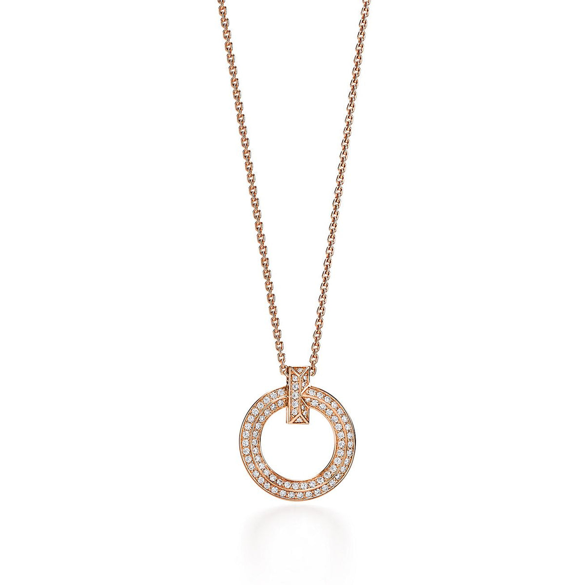 [Glow Muse ]T1 CIRCLE DIAMOND PAVED MEDIUM NECKLACE