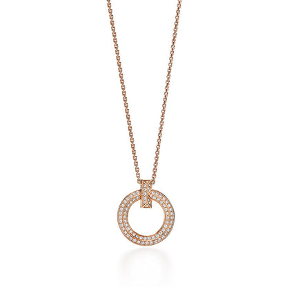 [Glow Muse ]T1 CIRCLE DIAMOND PAVED MEDIUM NECKLACE