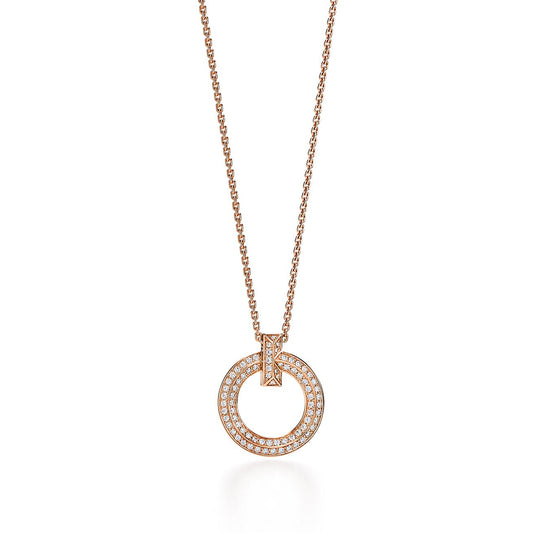 [Glow Muse ]T1 CIRCLE DIAMOND PAVED MEDIUM NECKLACE